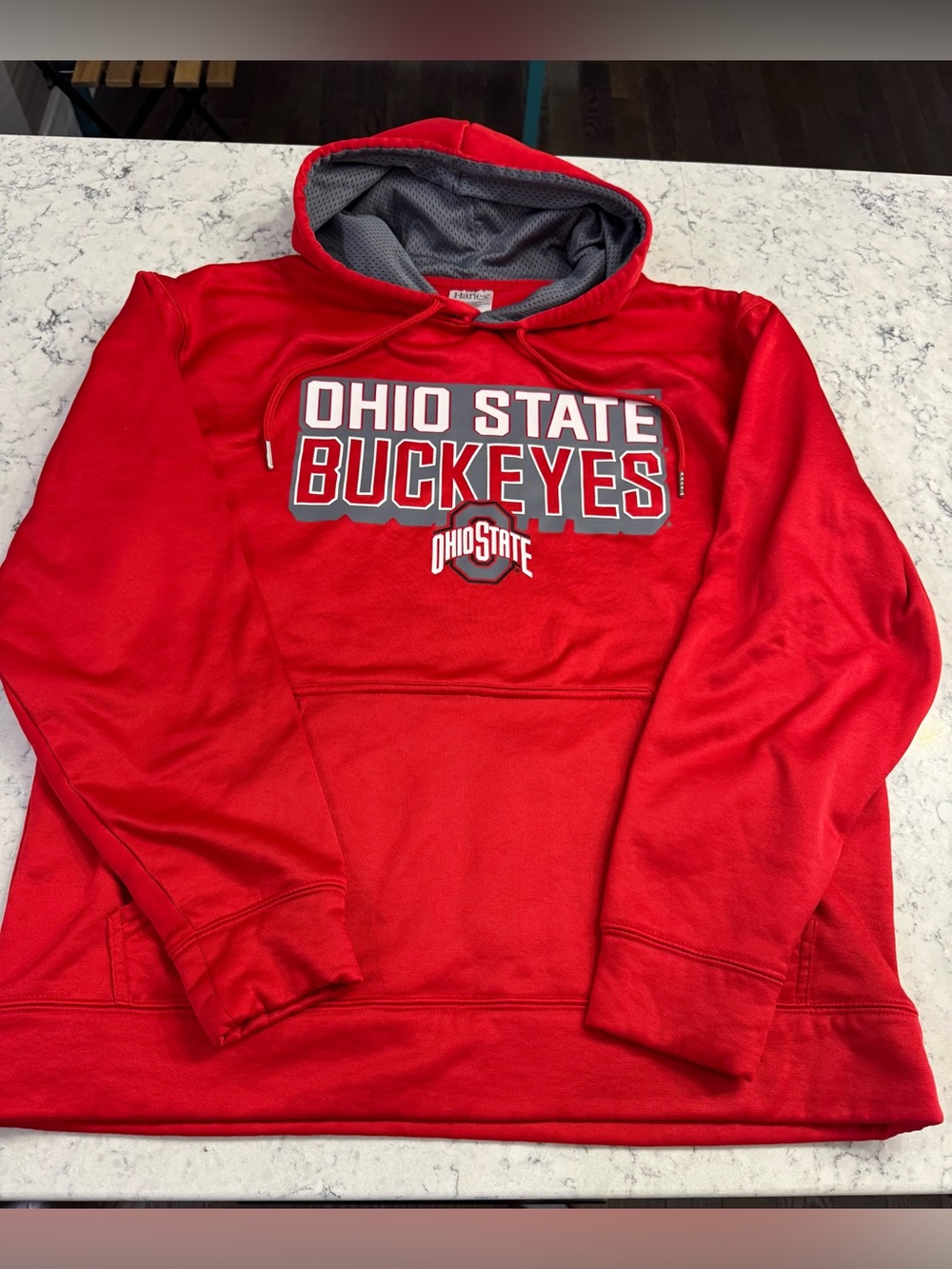 THE Ohio State Buckeyes Pullover Hoodie w pouch. 
Mens Large  EUC